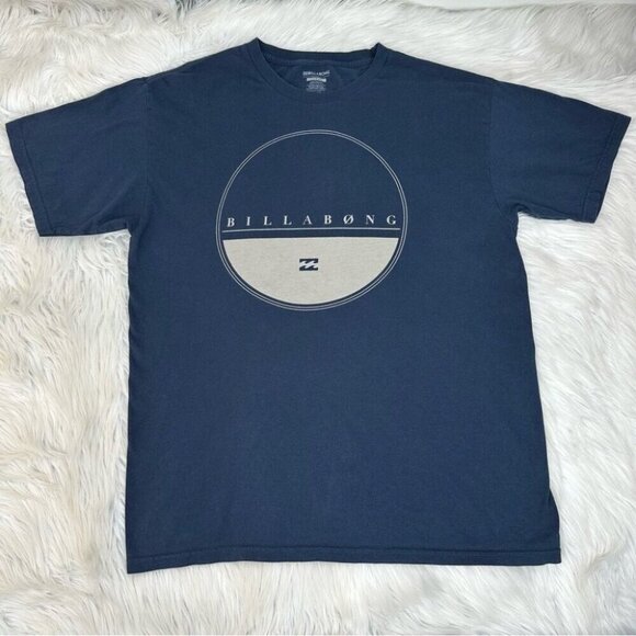 Billabong Men's Navy Blue Crewneck Cotton Short Sleeve T-Shirt Large/C42 - Picture 1 of 8